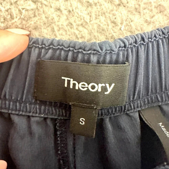 Theory Womens Silk Wide Leg Pants Flowy Pull On Cropped - Picture 6 of 16